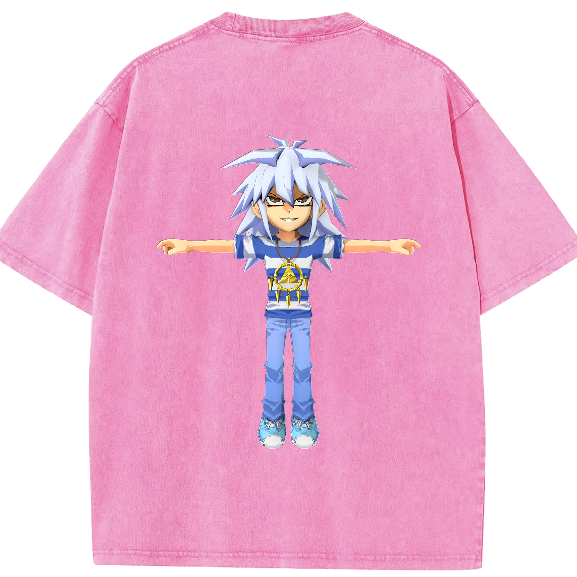 （画像用） 遊☆戯☆王 Yu-Gi-Oh! 綿100% ヴィンテージ風 半袖Tシャツ（背面プリント）
